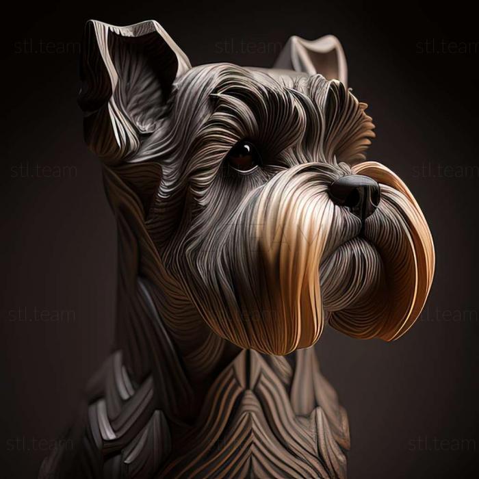 3D model Zwergschnauzer dog (STL)